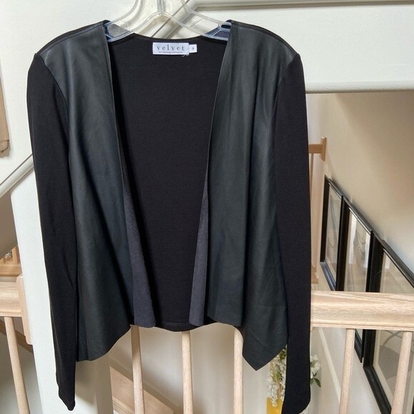 Velvet by Graham & Spencer Ponte and Faux Leather Jacket S NWOT - Picture 6 of 14